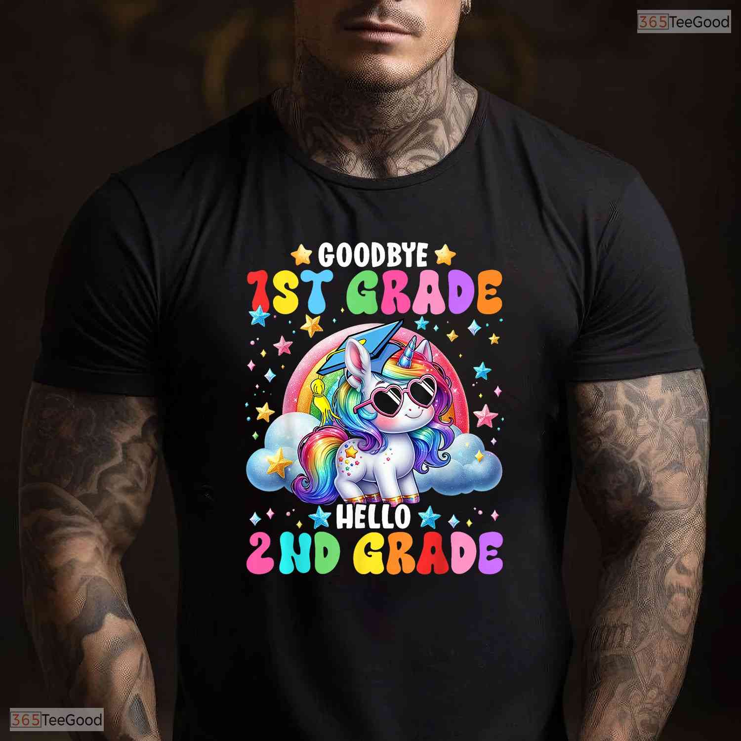 Cute Unicorn Goodbye 1st Grade Hello 2nd Grade Girls Moving Up Graduation Youth Shirt
