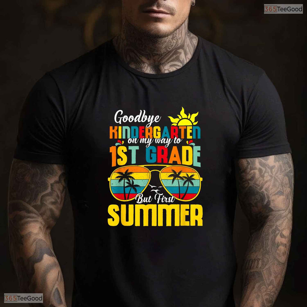 Fun Goodbye Kindergarten First Summer Graduation Last Day Of School Boys T-Shirt