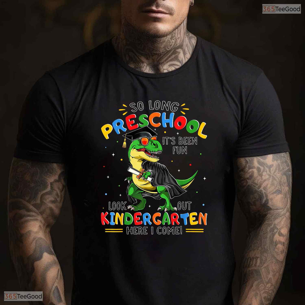 Cool So Long Preschool Graduation Class Of 2025 Dinosaur Kids Boy T-Shirt