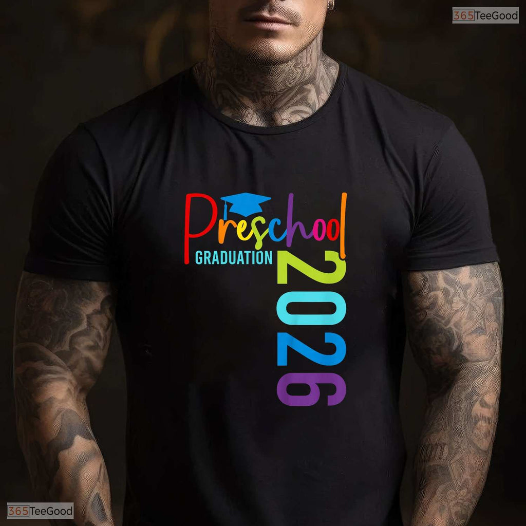Colorful Kids Pre-K Grad 2026 Preschool Graduation Celebration Boys T-Shirt