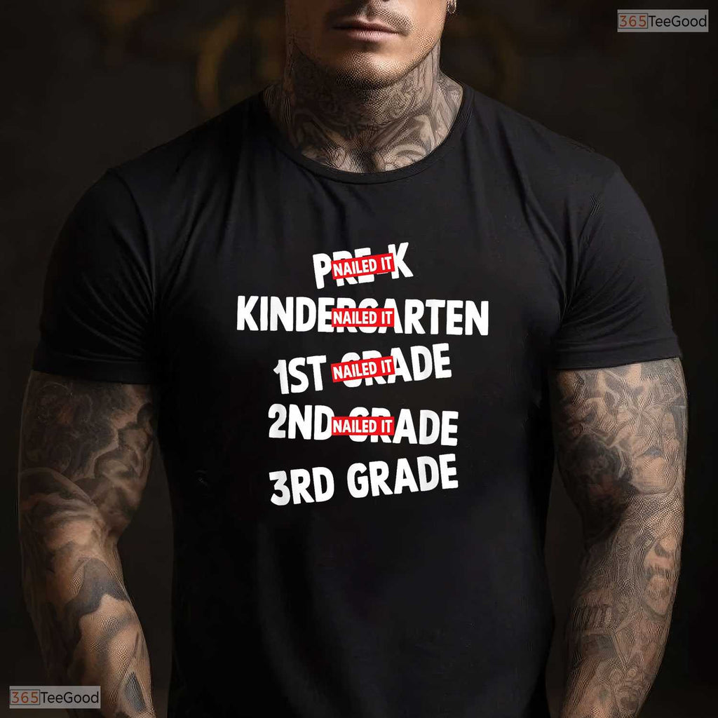 Awesome Goodbye 2nd Grade Nailed It Graduation Hello 3rd Grade Kids T-Shirt