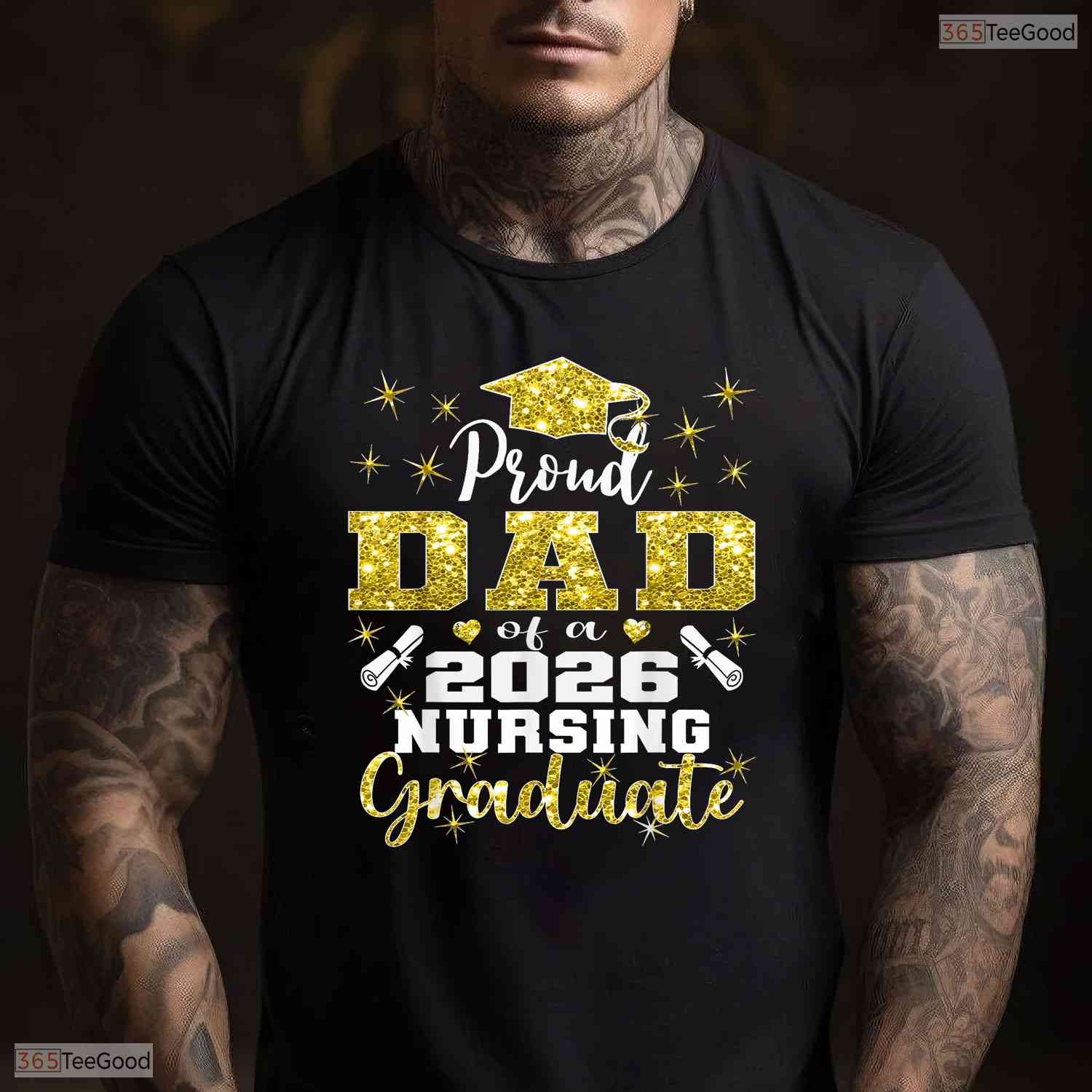 Supportive Proud Dad Class Of 2026 Nursing Graduate Nurse Ceremony T-Shirt