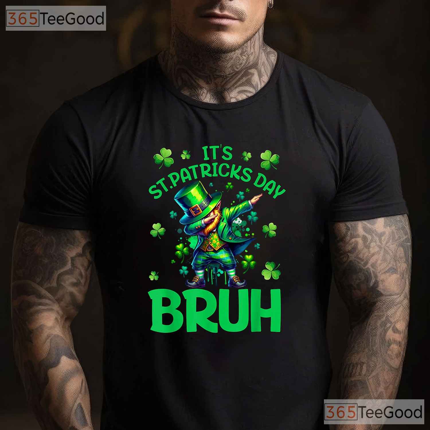 Bruh Leprechaun Hat St Patricks Day T-Shirt Funny Boys Kids School Tee