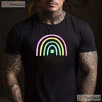 Four Leaf Clover Retro Rainbow St Patricks Day T-Shirt Lucky Boho Tee