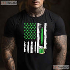 American Flag Saint Paddys St Patricks Day T-Shirt Patriotic Dad Tee