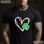 Girls Heart Shamrock St Patricks Day T-Shirt Cute Toddler Baby Kids Tee