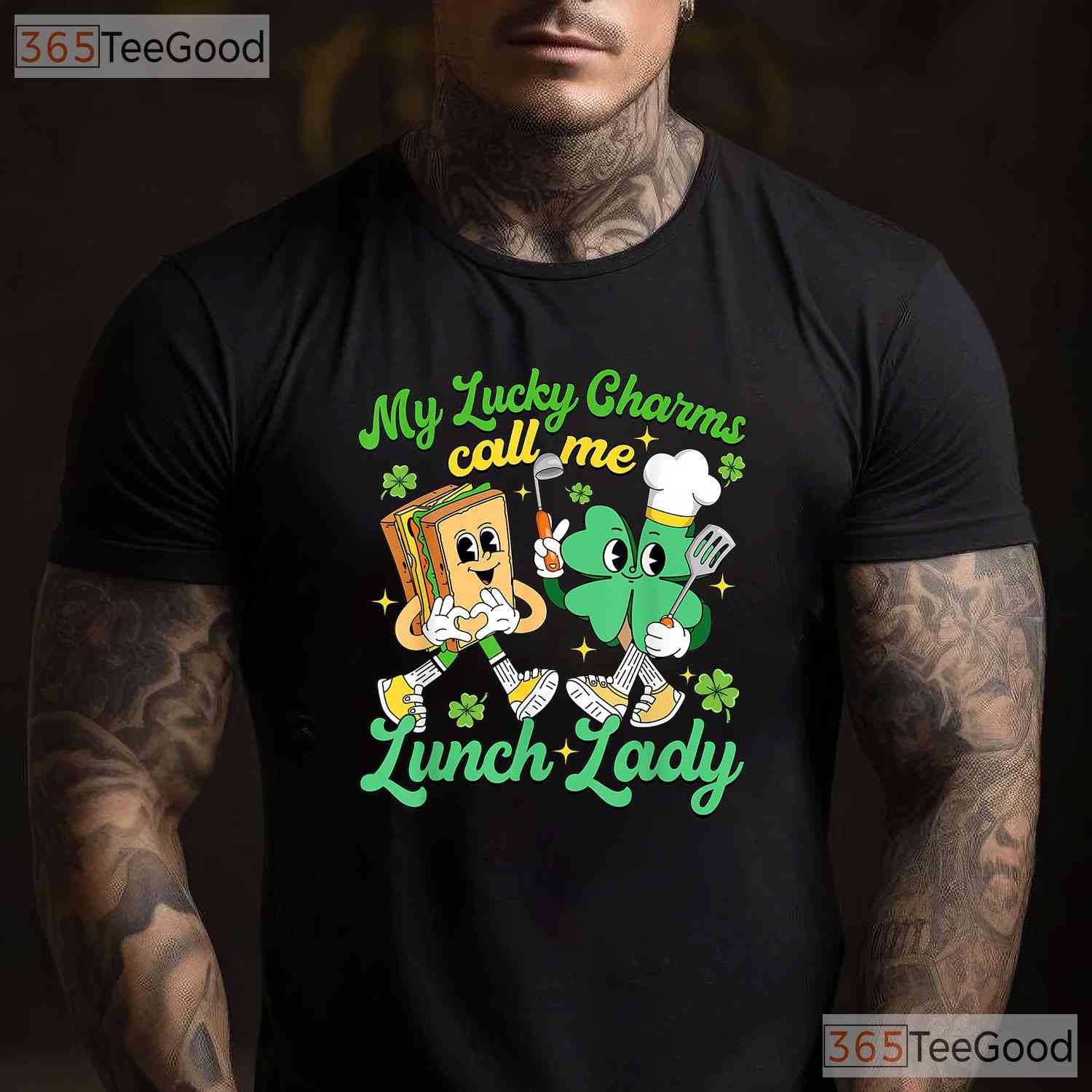 My Lucky Charms Call Me Lunch Lady St Patricks Day T-Shirt School Tee