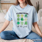 Its Okay To Feel All The Feels SPED St Patricks Day T-Shirt Teacher Tee