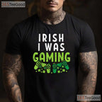 Irish I Was Gaming Funny St Patricks Day T-Shirt Video Game Controller Boys