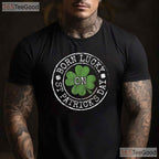 Born Lucky On St Patricks Day T-Shirt Birthday Irish Clover Gift Party Tee