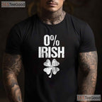 Zero Percent Irish Funny St Patricks Day T-Shirt Honest Drinking Party Tee