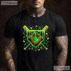 Baseball Ice Cream St Patricks Day T-Shirt Funny Sports Player Boys Tee