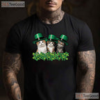 St Patricks Day Cats Kitten T-Shirt Cute Irish Pet Lover Women Girls Tee