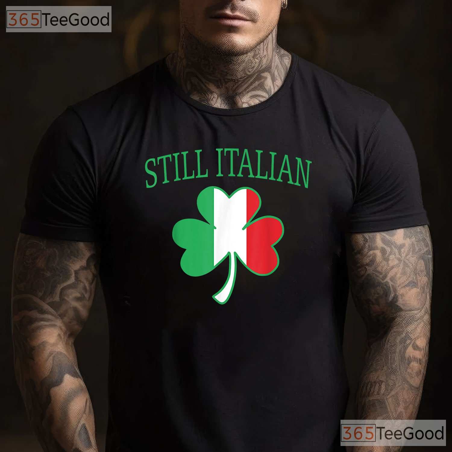 Still Italian Shamrock St Patricks Day T-Shirt Funny Italy Flag Men Gift