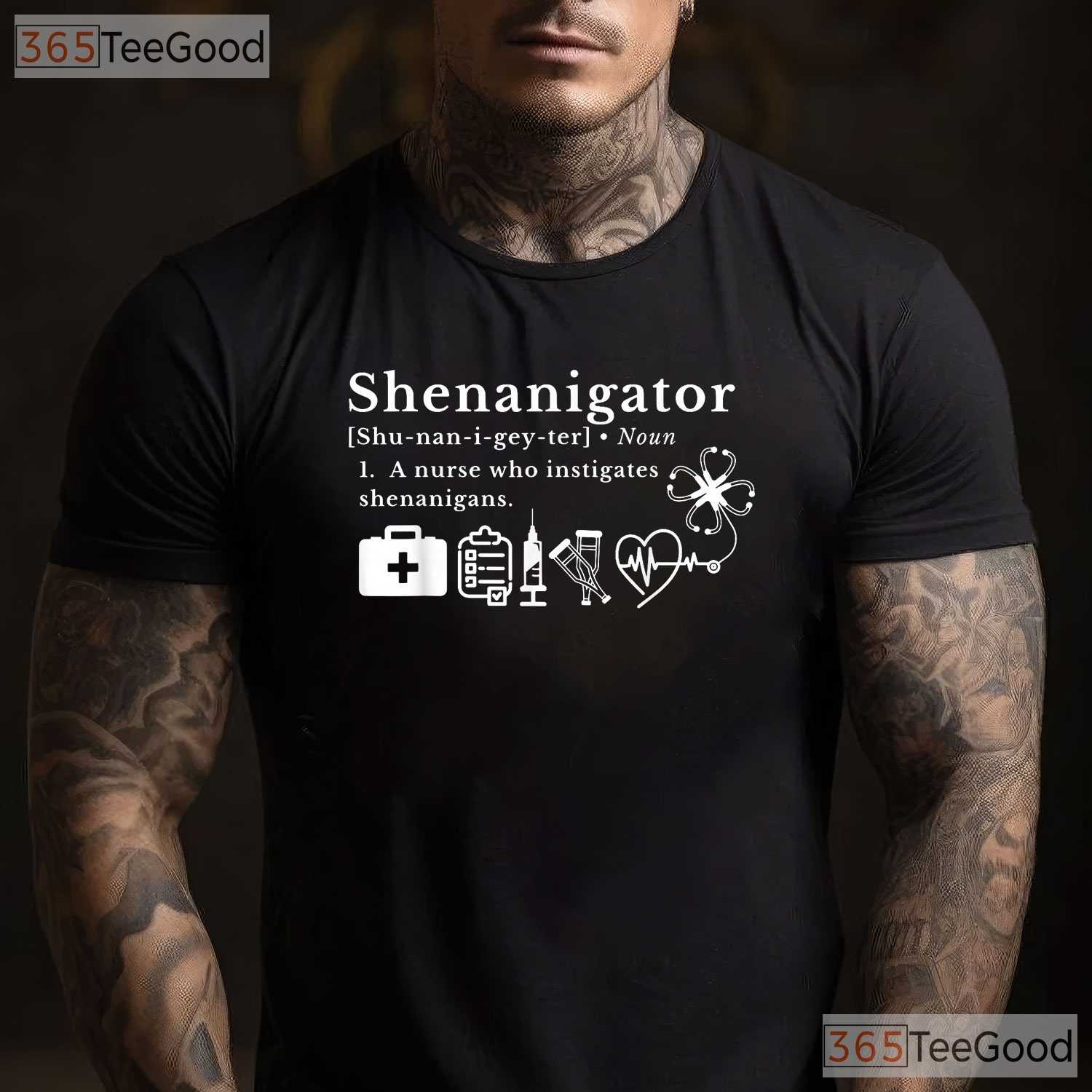 Shenanigator Definition RN Nurse St Patricks Day T-Shirt Nursing Crew Tee