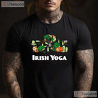 Irish Yoga Funny St Patricks Day T-Shirt Drinking Drunk Leprechaun Gift
