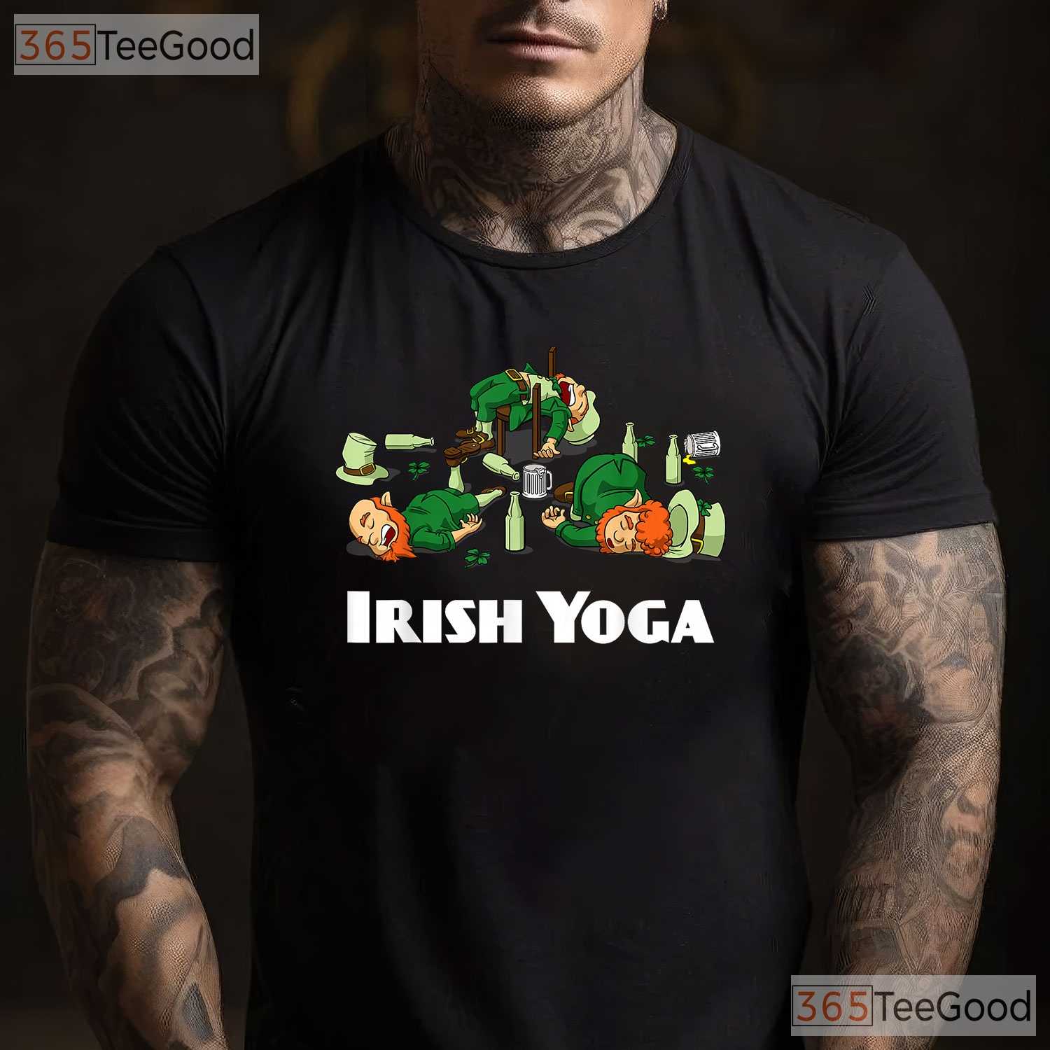 Irish Yoga Funny St Patricks Day T-Shirt Drinking Drunk Leprechaun Gift
