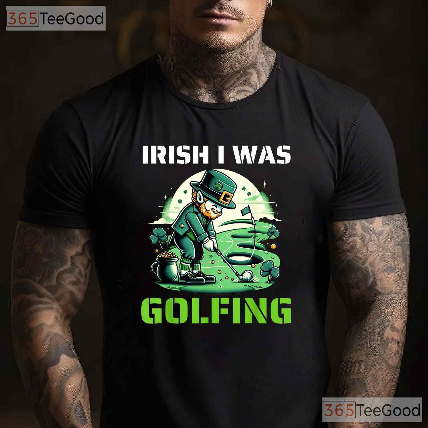 Irish I Was Golfing Funny St Patricks Day T-Shirt Golfer Leprechaun Gift