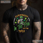 Inside Everybody Is Irish St Patricks Day T-Shirt Skeleton X Ray Men Tee