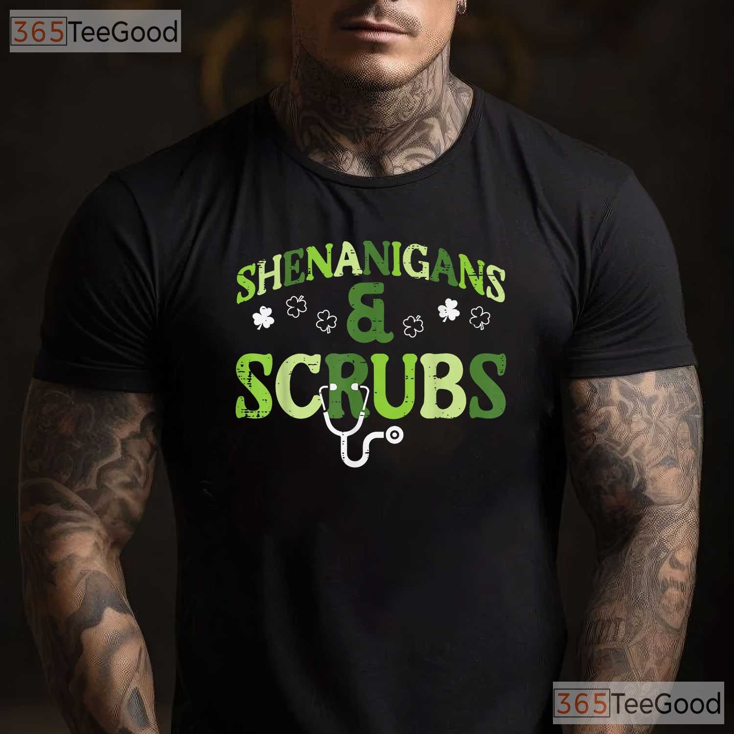 St Patricks Day Shenanigans Scrub T-Shirt Funny Nurse Medical Work Life Tee