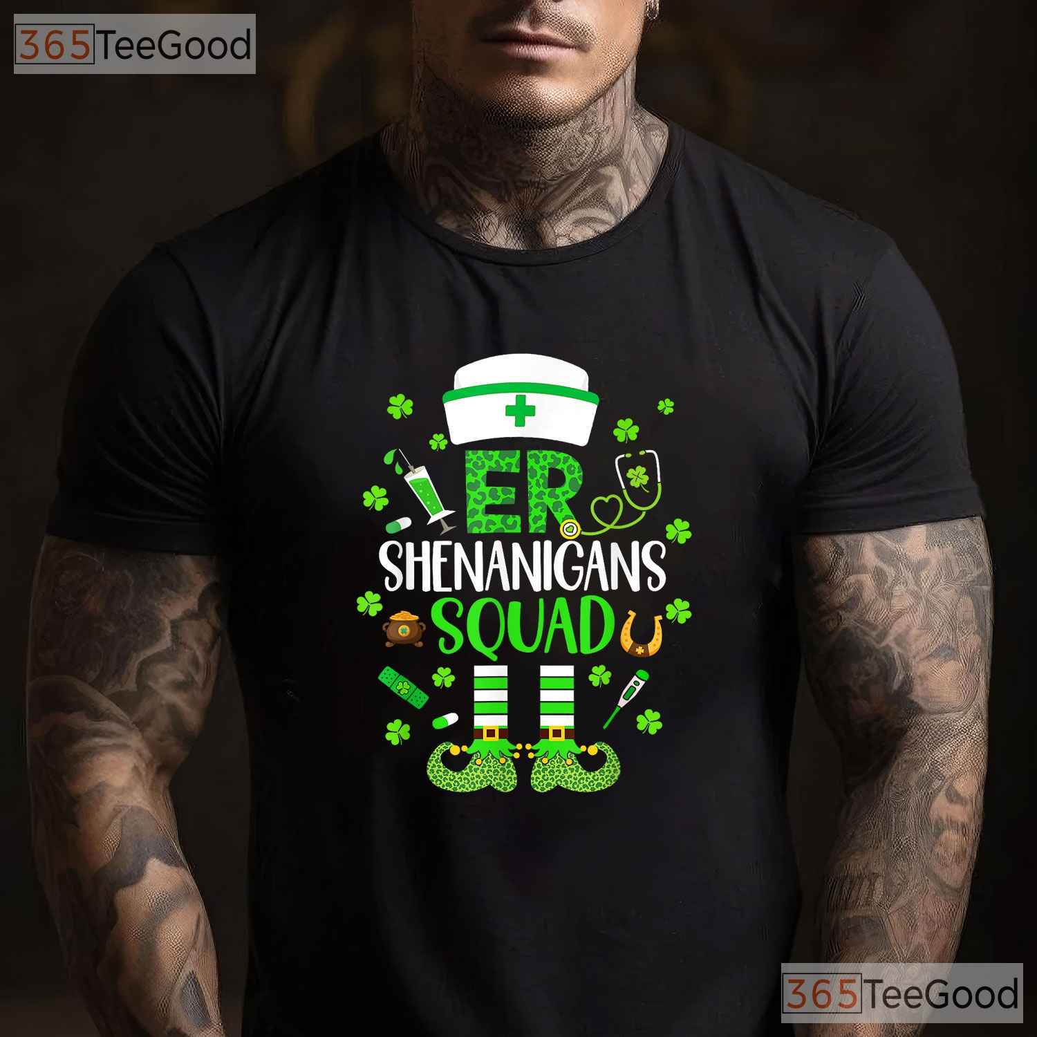 ER Nurse Shenanigans Squad St Patricks Day T-Shirt Emergency Room Crew Tee