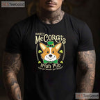Shorty McCorgi Corgi St Patricks Day T-Shirt Funny Dog Lover Irish Pub Tee