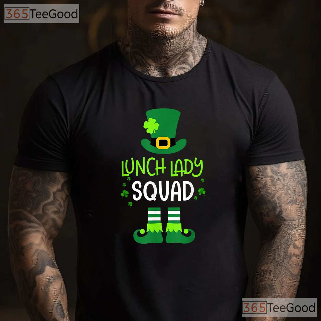 Lunch Lady Squad St Patricks Day T-Shirt Funny School Cafeteria Matching