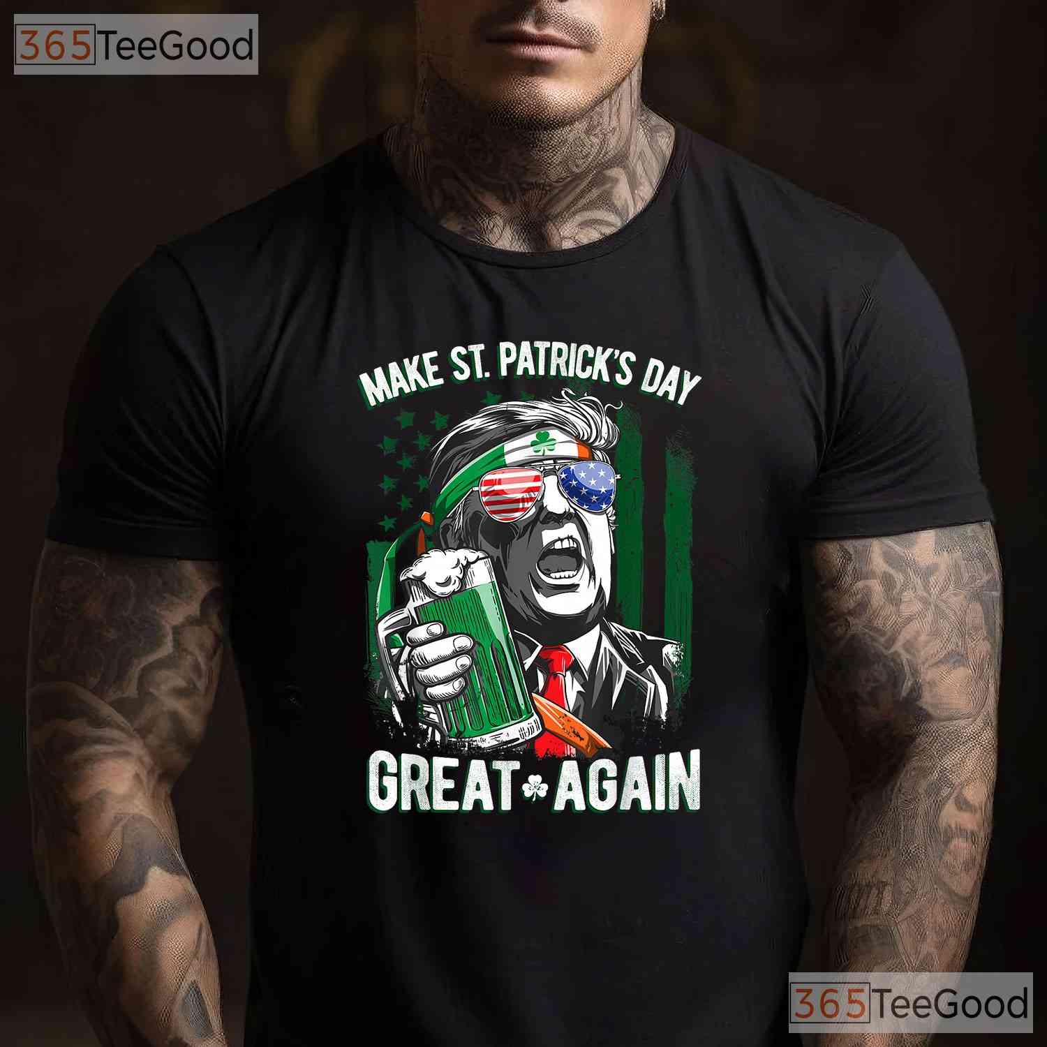 Make St Patricks Day Great Again Trump T-Shirt Funny Political Irish Gift