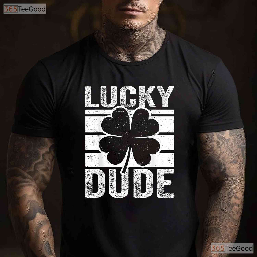 Funny Lucky Dude St Patricks Day T-Shirt Toddler Boys Kids Cool Irish Tee