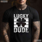 Funny Lucky Dude St Patricks Day T-Shirt Toddler Boys Kids Cool Irish Tee
