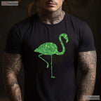 Pink Flamingo Shamrock St Patricks Day T-Shirt Cute Bird Animal Lover Tee