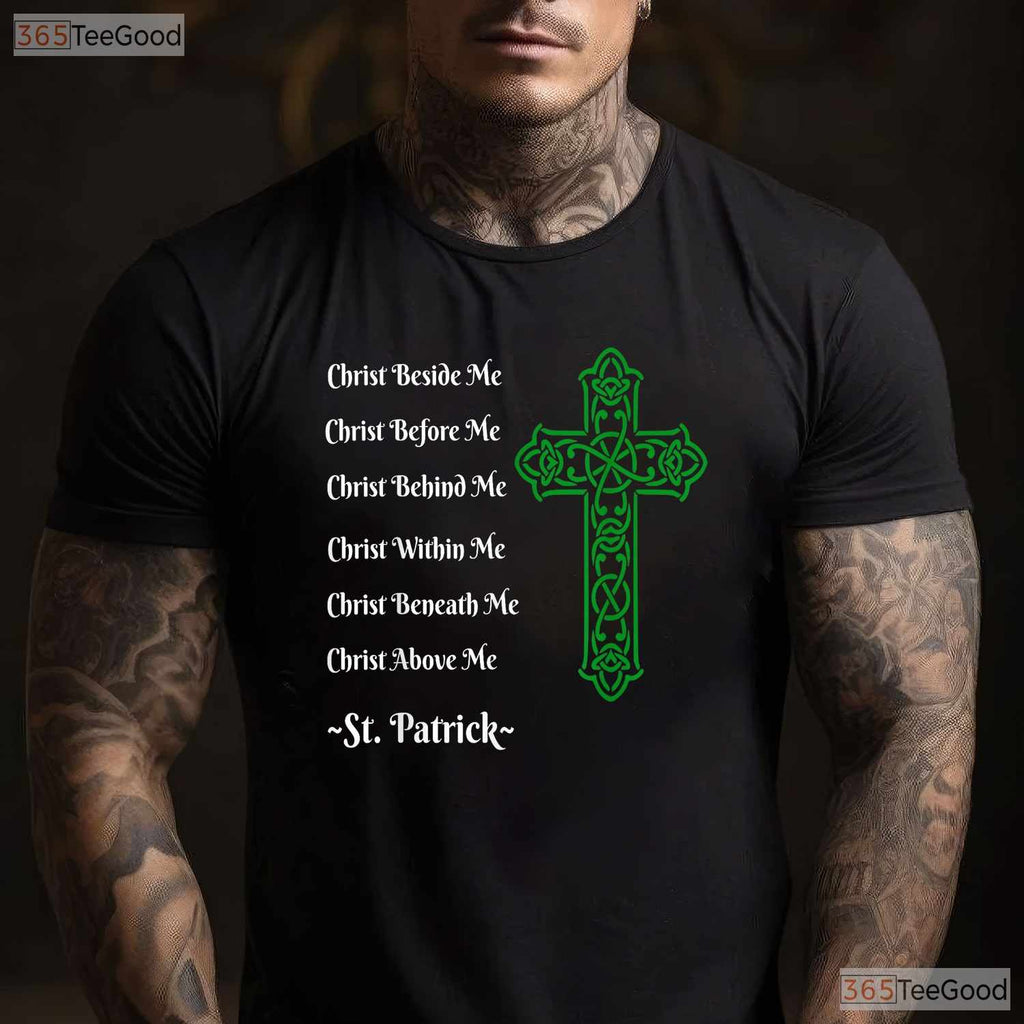 St Patricks Day Prayer T-Shirt Irish Christian Cross Religious Faith Gift