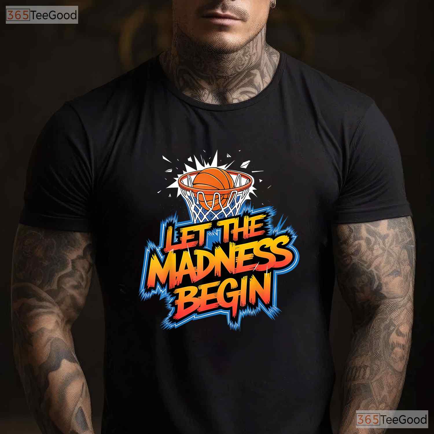 Let The Madness Begin Basketball Squad T-Shirt Matching Family Hoops Fan Tee