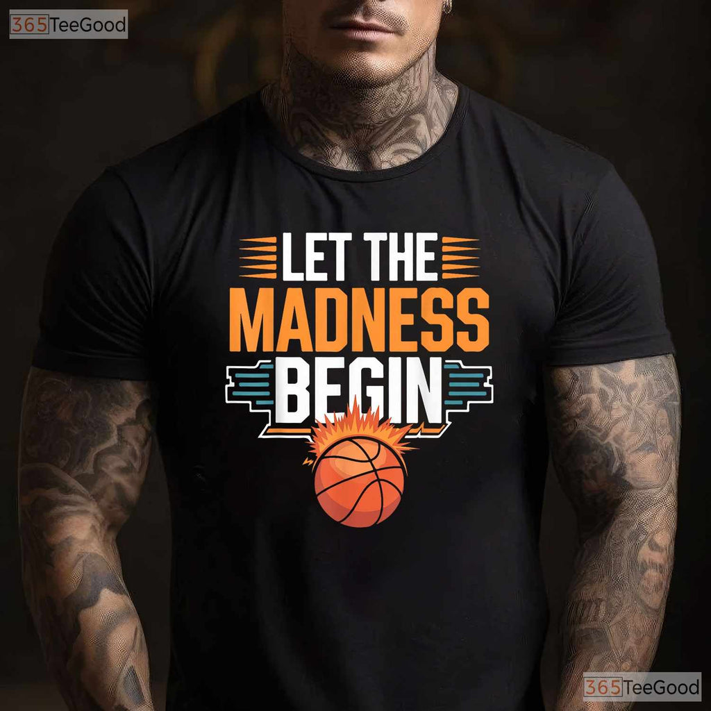 Let The Madness Begin Vintage T-Shirt Retro College Basketball Tournament Tee