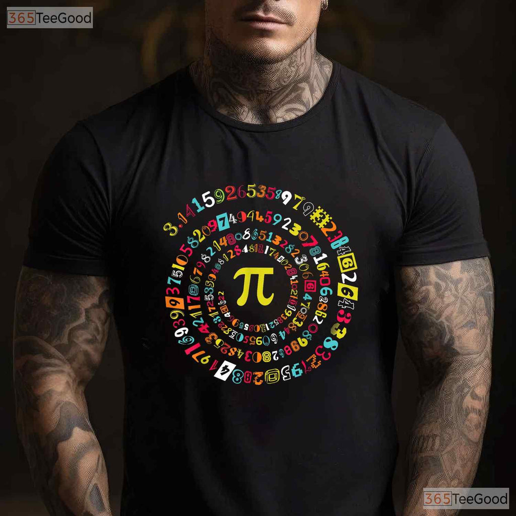 Funny Spiral Pi Math T-Shirt 3 - 14 Number Geometry Teacher Student Gift Tee