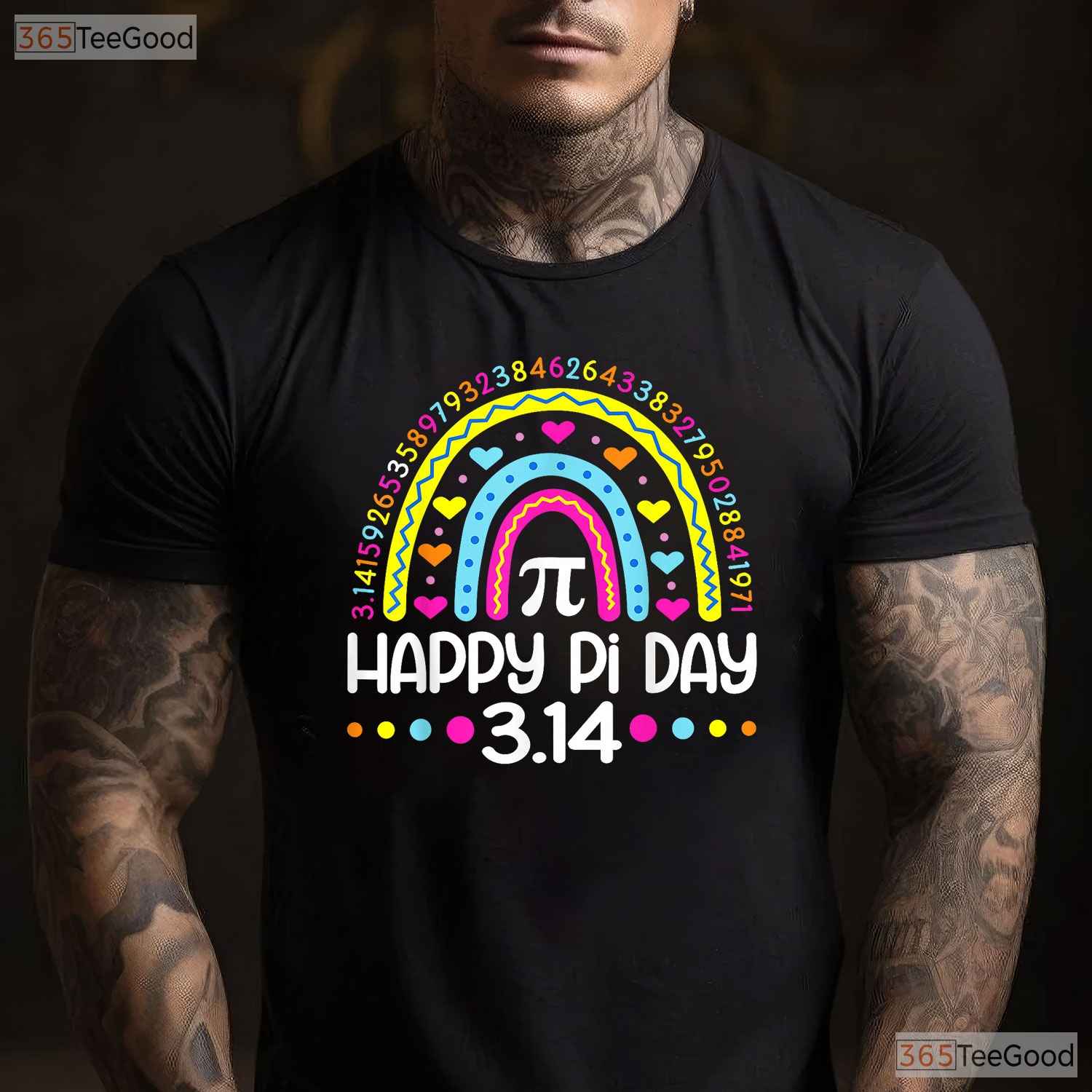 Happy Pi Day Rainbow 3 - 14 Number Math Teacher Women Girls Cute T-Shirt