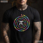 Pi Spiral Novelty Pi Day Tee T-Shirt 3 - 14 Number Math Geek Teacher Top