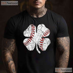 Baseball Shamrock St Patricks Day T-Shirt Sports Mom Dad Coach Player Tee