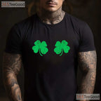 Shamrock Boobs St Patricks Day T-Shirt Funny Irish Boobies Adult Humor Tee