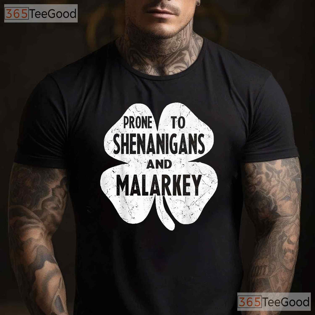 Prone To Shenanigans And Malarkey St Patricks Day T-Shirt Boys Kids Funny