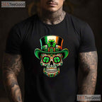 Irish Sugar Skull St Patricks Day T-Shirt Day Of The Dead San Patties Tee
