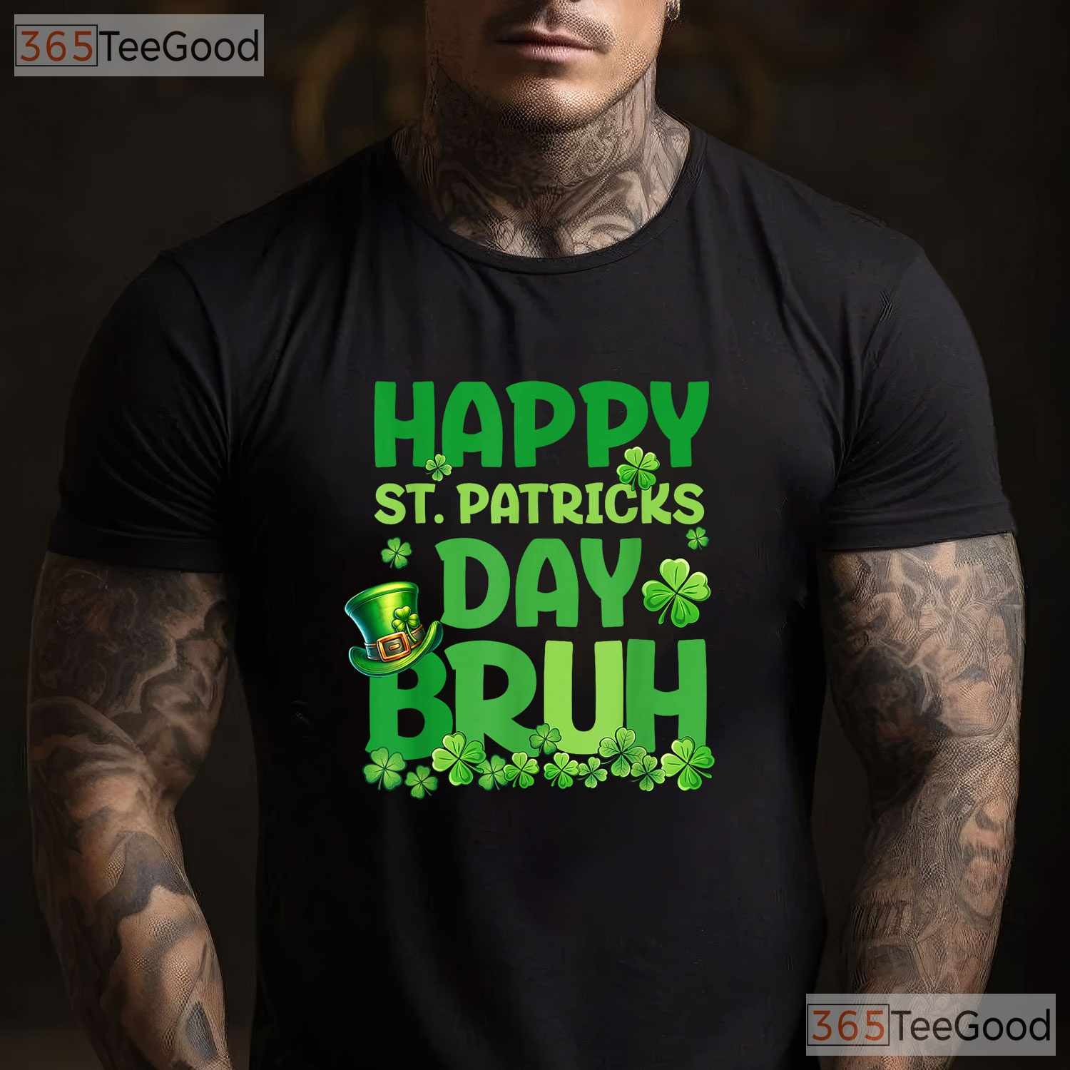 Bruh St Patricks Day T-Shirt Funny Teens Boys Kids Green Shamrock Meme Tee