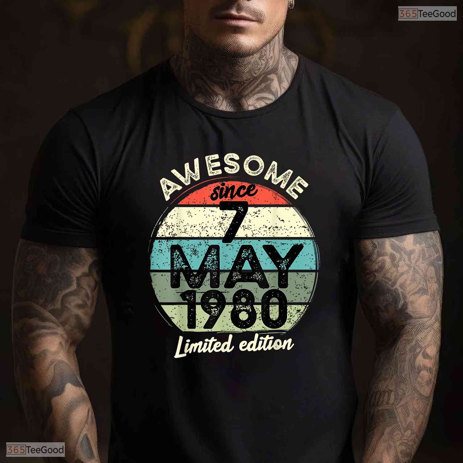 Awesome May 7 1980 46th Birthday T-Shirt- Unique May Birthday Shirt For Him
