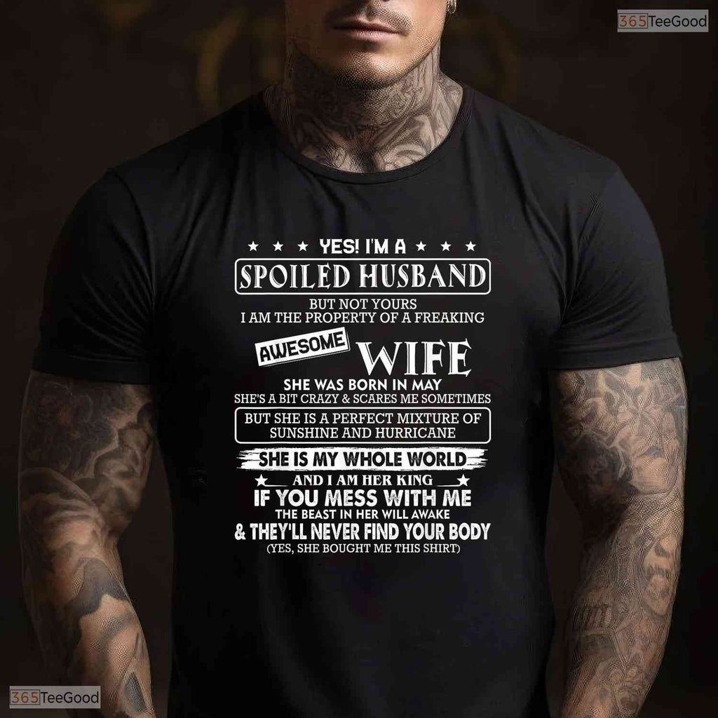 My Awesome Wife Was Born In May T-Shirt- Unique May Birthday Shirt Gift Idea