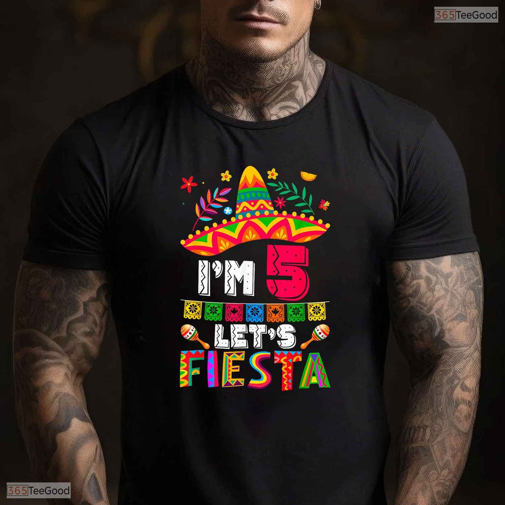 Lets Fiesta 5th Cinco De Mayo Birthday T-Shirt- Unique May Birthday Shirt Gift