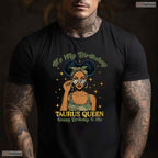 Camo Black Woman Afro Taurus Queen T-Shirt- Unique May Birthday Shirt Gift Idea