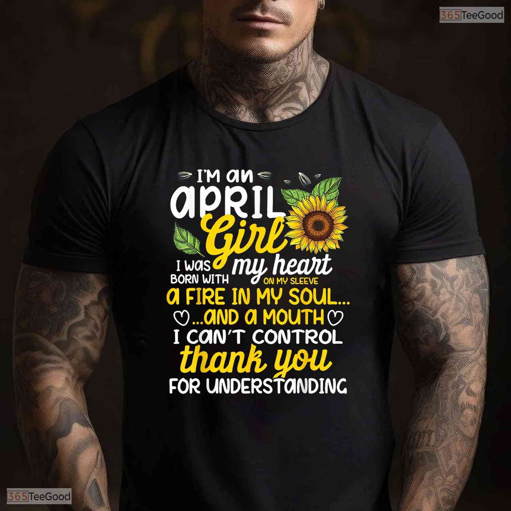 Gorgeous May Sunflower Girl Queen Born In May Spring Celebration Birthday T-Shirt