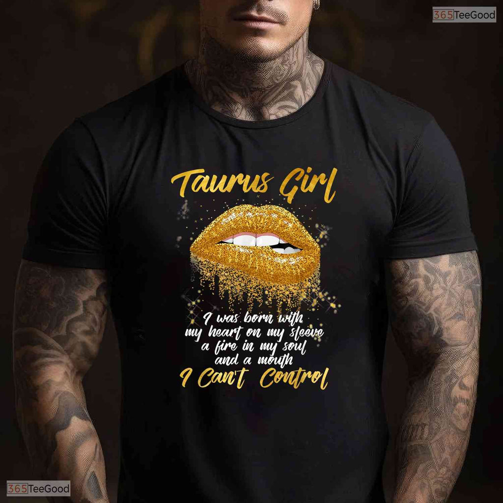 Fierce Black Taurus Queen Zodiac Apparel Women's May Birthday Celebration T-Shirt