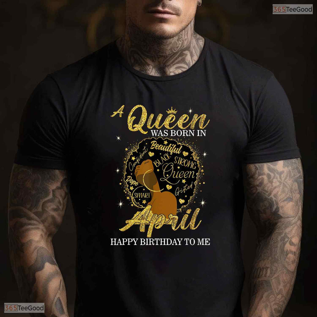 A Beautiful Queen Was Born In May Birthday T-Shirt For Black Women And Girls