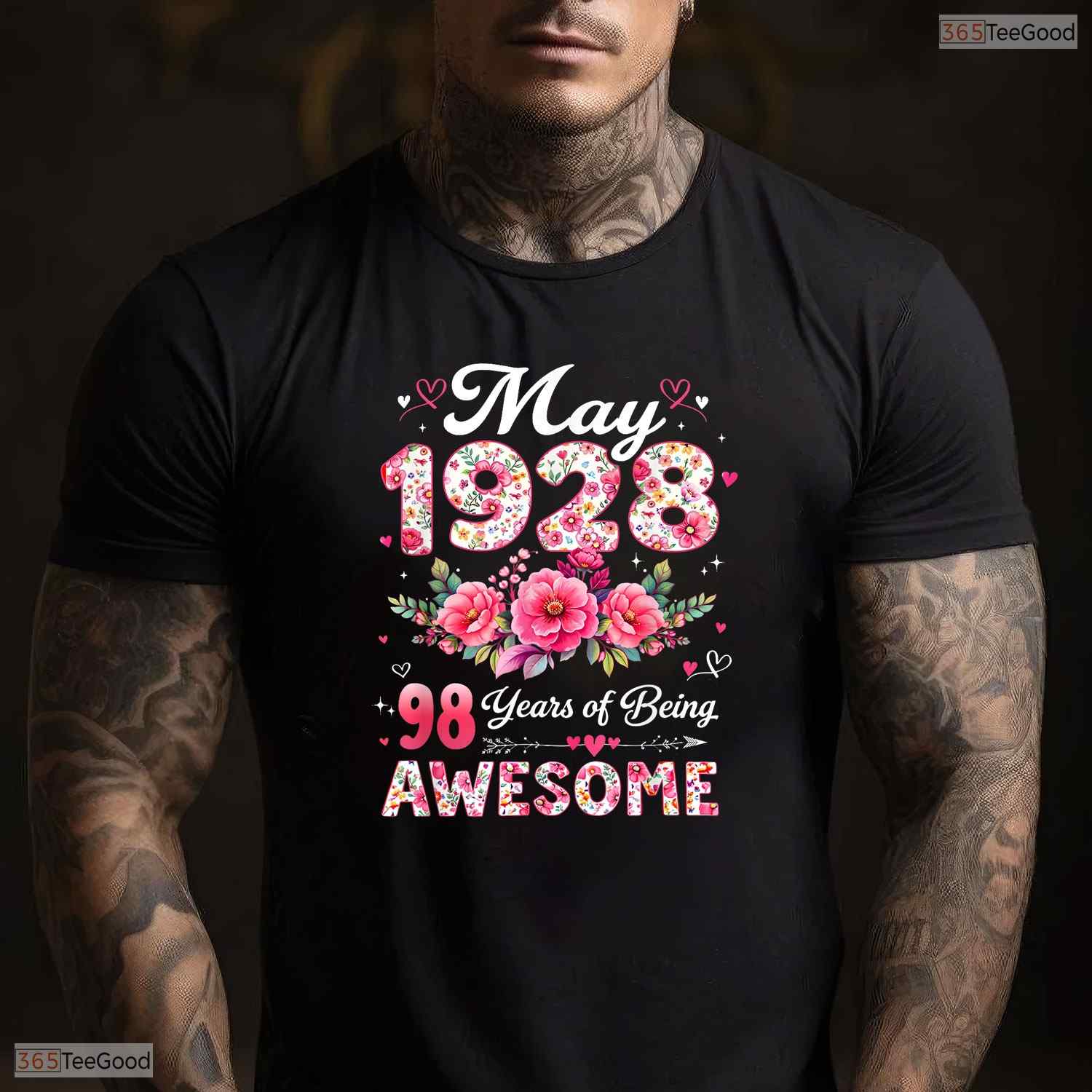 Vintage Floral Made In May 1928 98th May Birthday Celebration Shirt For Women